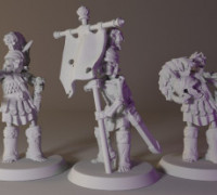 Skeleton Commanders Set !SUPPORTED! !FREE! (fixed version) 3D model