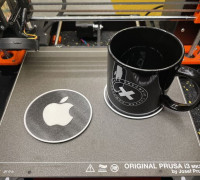 Coaster with apple logo - not necessary multimaterial 3D model