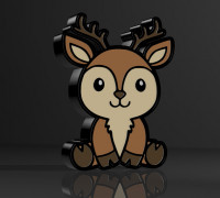 Reindeer Lamp V2 3D model