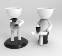 decoration vase plants 3D model