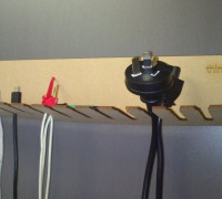 Customizable laser cut cable holder 3D model