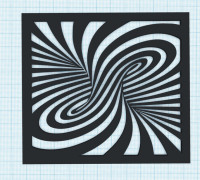Optical illusion, abstract twist, stencil 3D model