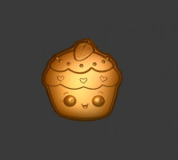 Strawberry cupcake Stl File 3D model