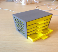 Customizable drawer box with hex pattern sides 3D model