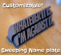 Sweeping 2-line name plate (text) 3D model