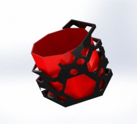 Flower Vase Hexagonal Slotted 3D model