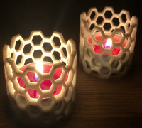 Tealight Candle Holder Hexagon Stackable 3D model