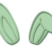 Rabbit ears 50mm separated cookie cutter 3D model
