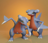 Gabite with 2 different poses 3D model