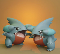 Gible with 2 different poses 3D model