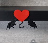 Devil's heart Wall key hanger 3D model