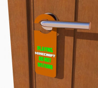 Playing Minecraft Door Hanger 3D model