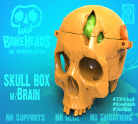 Boneheads: Skull Box w/ Brain - via 3DKitbash.com 3D model