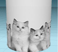 Litho Bedside lamp Cats 3D model