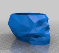 Low Poly Skull Vase Remix 3D model