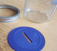 Mason Jar Slotted Lid Insert 3D model