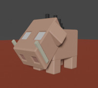 Minecraft Hoglin Minifigure 3D model