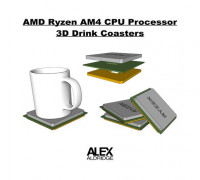 AMD Ryzen AM4 CPU Processor Drink Coaster 3D model