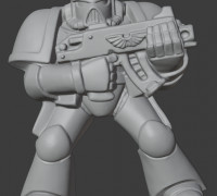 Retro Space Warrior Gunner 3D model