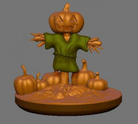 Scarecrow Pumpkin Base 25mm 3D model