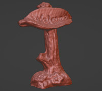 Fairy Garden Welcome Post 3D model