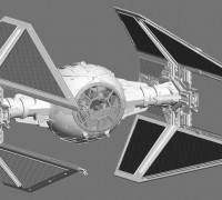 star wars TIE Interceptor with interior 3D model