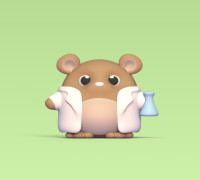 Scientist Hamster 3D model