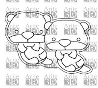 romantic otter cookie cutter 3D model