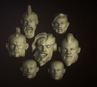 Space Dwarf Replacement Heads 3D model