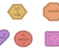 Valentine's Day cookie cutter pack 3D model