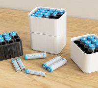 Simple Stacking Battery Holder AA/AAA 3D model