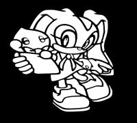 Cream the Rabbit stencil 3D model