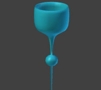 Floating Wine Glass 3D model