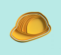 engineer builder helmet cookie cutter cutting 3D model