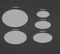 Oval bases pack 3D model