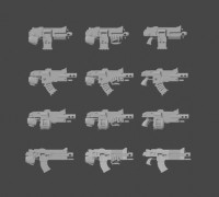 Rivet gun variants 3D model