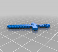 Custom Minecraft Sword Pieces 3D model