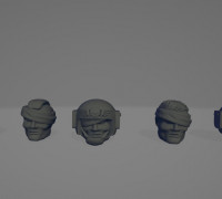 Angry Spaceguards Wounded head set 3D model