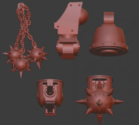 Undying Machine Mace & Flail 3D model