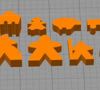 Carcassone Meeple Set 3D model