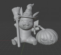 Halloween Pikachu 3D model