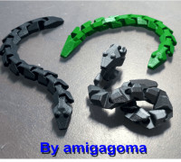 A snake in two length versions 3D model