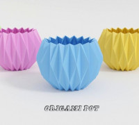 Origami style flowerpot 3D model