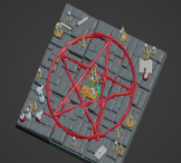 blood pentacle - tabletop terrain 3D model