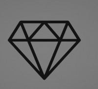 2D Diamond wall art 3D model