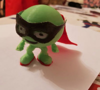 Evil Pea inspired superhero 3D model