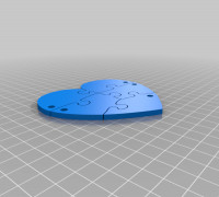 5 pieces heart 3D model