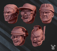 Jungle Fighters Head Bits Commandos Set x5 3D model