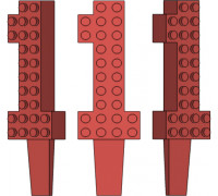 ONE NUM 1 LEGO Compatible Cake Topper 3D model