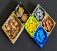 Magnetic Stackable Board Game Component Boxes 3D model